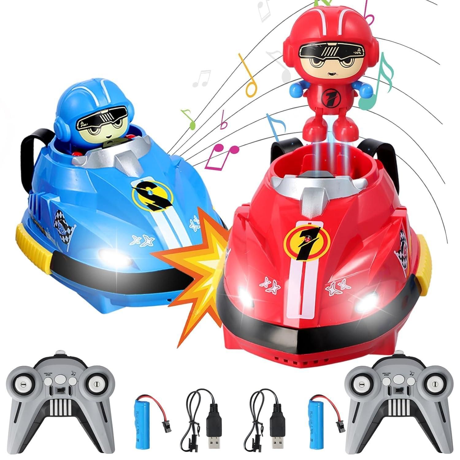 Set of 2 RC Bumper Cars with Ejecting Robots
