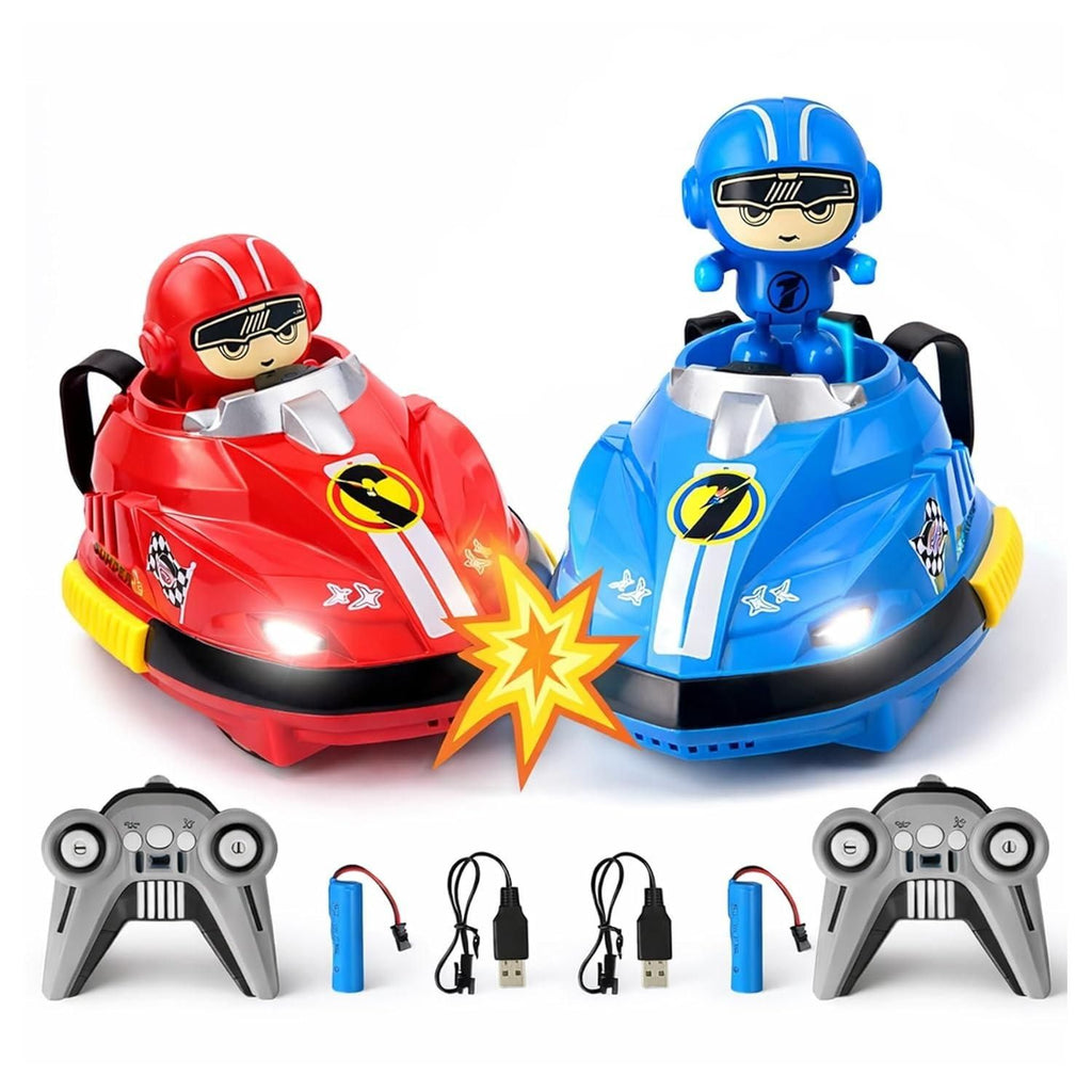 Set of 2 RC Bumper Cars with Ejecting Robots